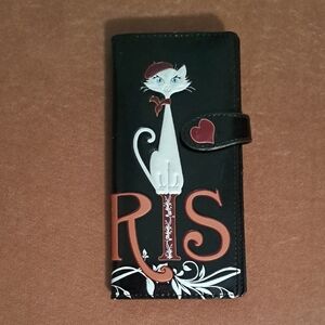 French Cat Paris ShagWear Wallet Bifold Multi-Pocket Black 7 Inch